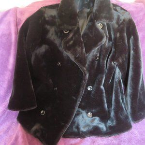 Ladies imitation black fur short coat